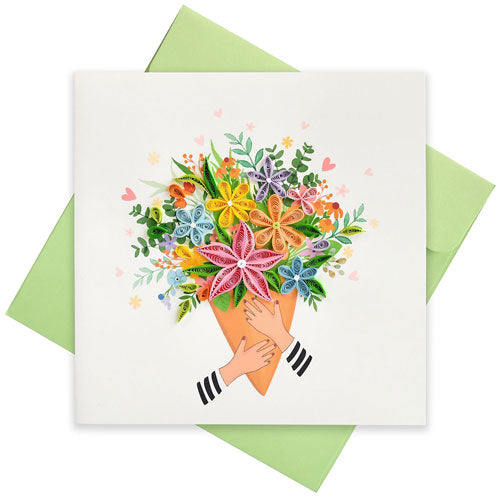 Quilled Assorted Flowers Greeting Card