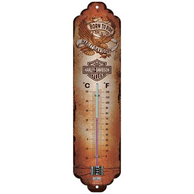 Nostalgic-Art Harley Davidson Born To Ride Eagle Thermometer