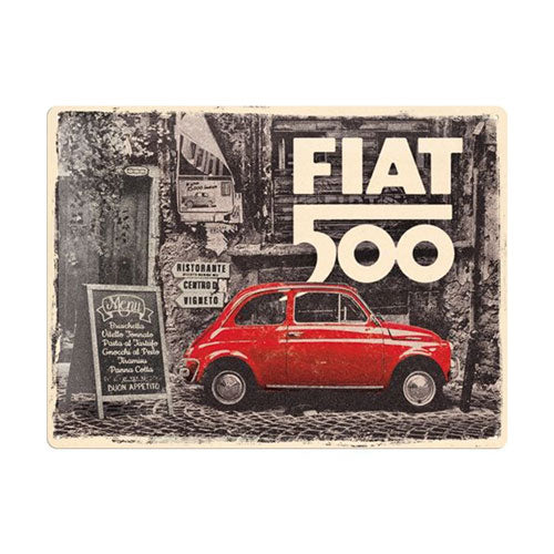 Nostalgic-Art Fiat 500 Large Sign (30x40cm)