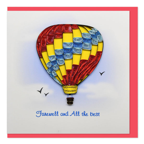 Quilled HotAir Balloon Farewell & All the Best Greeting Card