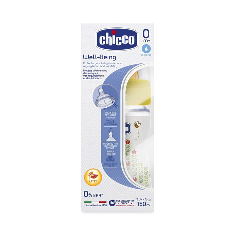 Chicco Well-Being Latex Teat Bottle 0 Months+ 150mL