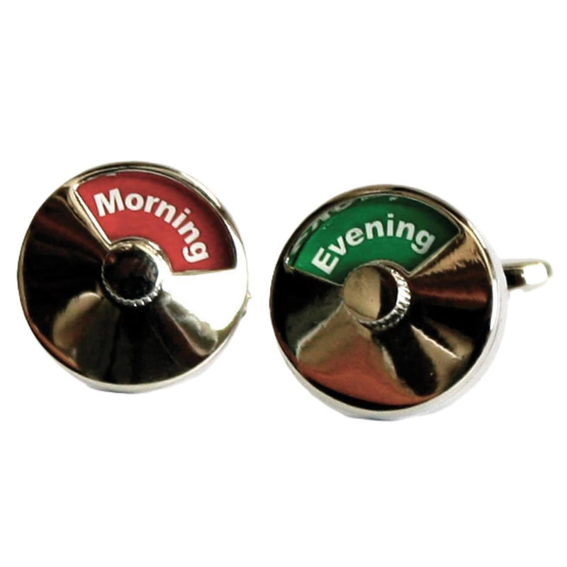 Morning Afternoon Evening Button Cufflinks