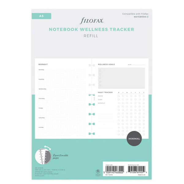 Filofax A5 Wellness Tracker Notebook Refill