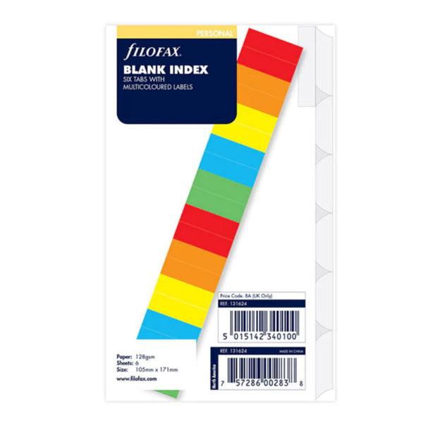 Filofax Personal Colour Indicies 6pk