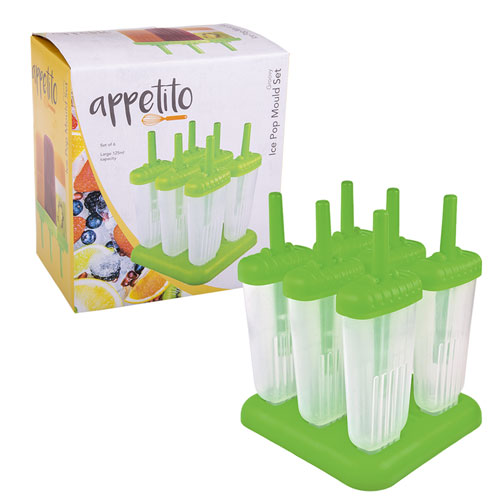 Appetito Groovy Ice Pop Mould 6pcs (Green)