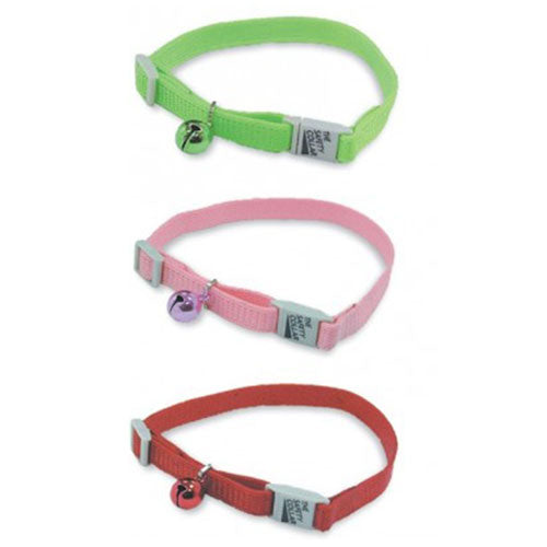 Adjustable Nylon Cat Collar with Bell (1pc Random)