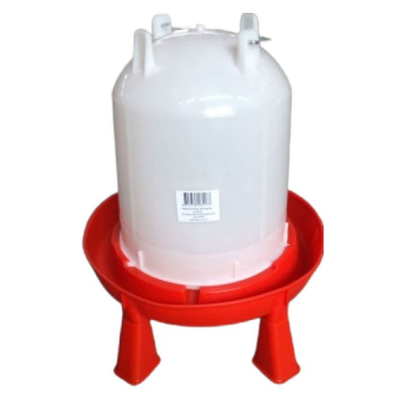 Plastic Poultry Drinker on Legs 9L (Red and White)