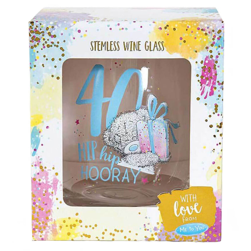 Me to You 40 Hip Hip Hooray Stemless Wine Glass