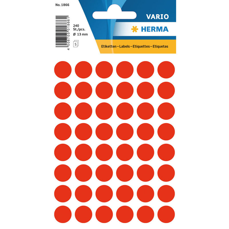 Herma Luminous Round Sticker Labels (Red)