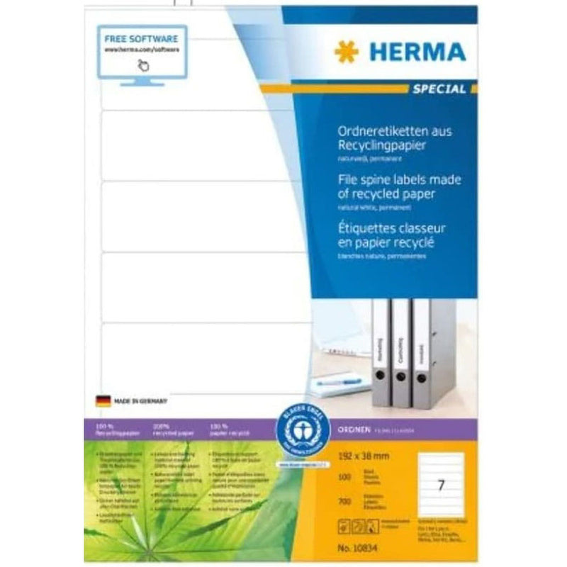 Herma Recycled Paper Labels A4 100pc (White)