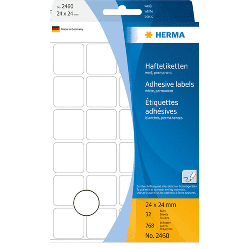 Herma Multi-Purpose Adhesive Square Labels 24mm (White)