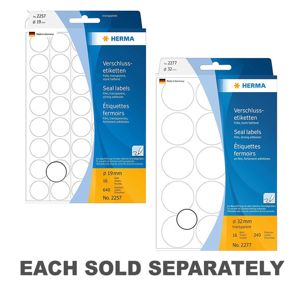 Herma Round Transparent Seal Labels