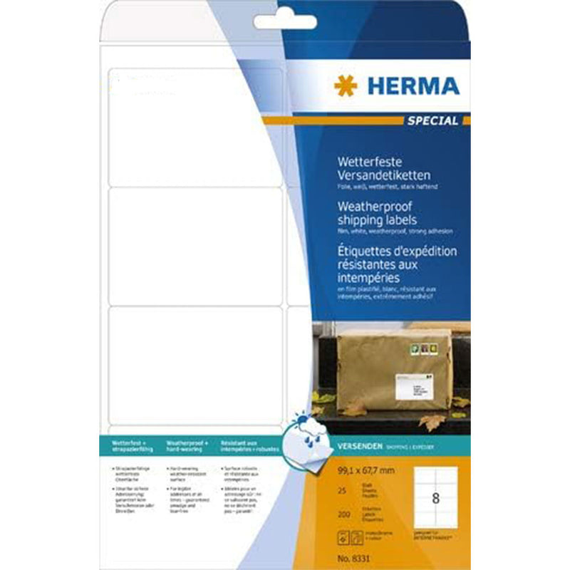 Herma Weatherproof Shipping Labels A4 (White)