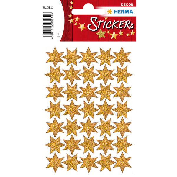 Herma Gold Stars Glittery Sticker Decor