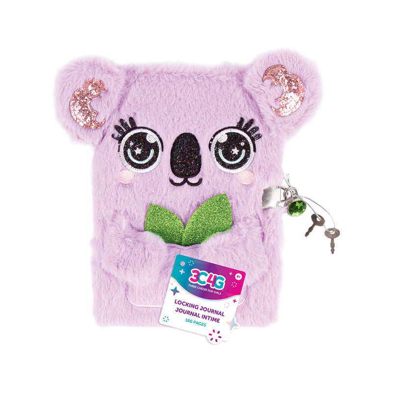 Make It Real Locking Plush Koala Journal