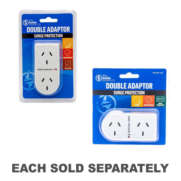 TBPC w/ Surge Protection Double Adaptor (White)