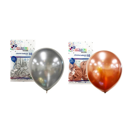 Alpen Chrome Balloons 30cm (Pack of 10)