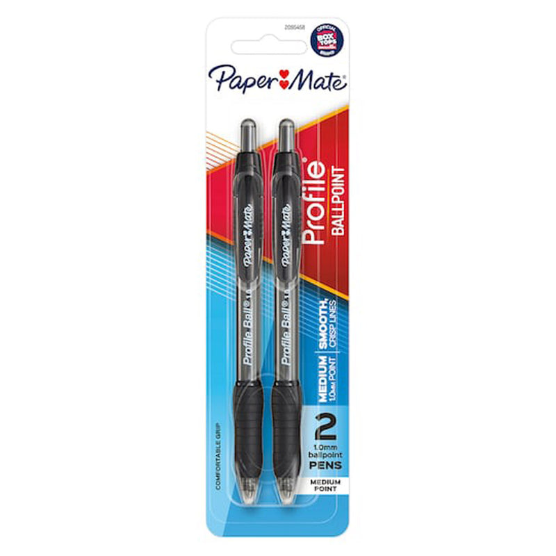 Papermate 1.0mm Profile Ballpoint Pen 2pk