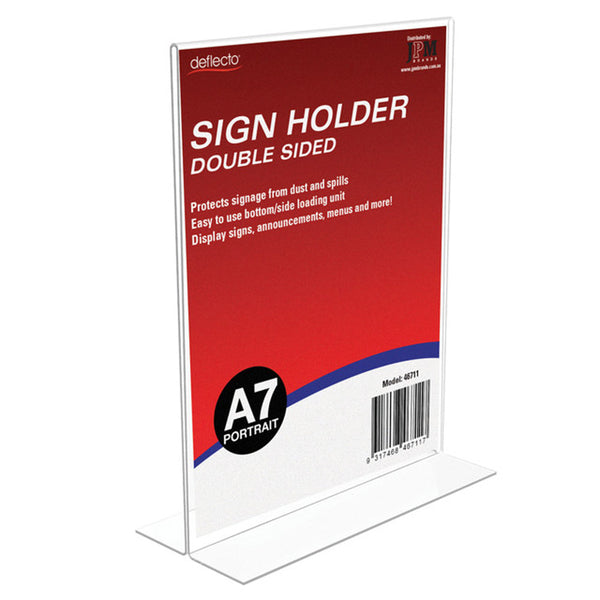 Deflecto Double Sided Portrait Sign Holder A7