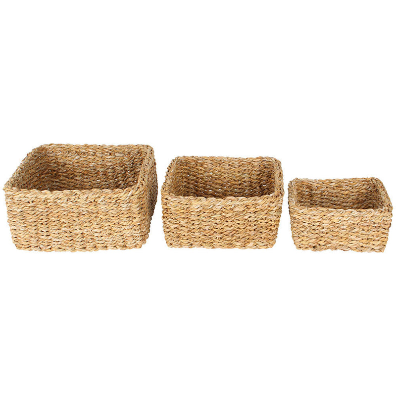 Scarborough Seagrass Square Mini Tray Set of 3 (26x26x12cm)