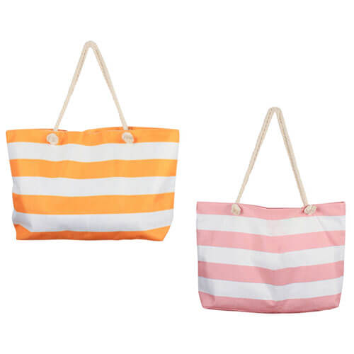 Retro Stripe Beach Bag w/ Inner Zip (70x42x15cm)