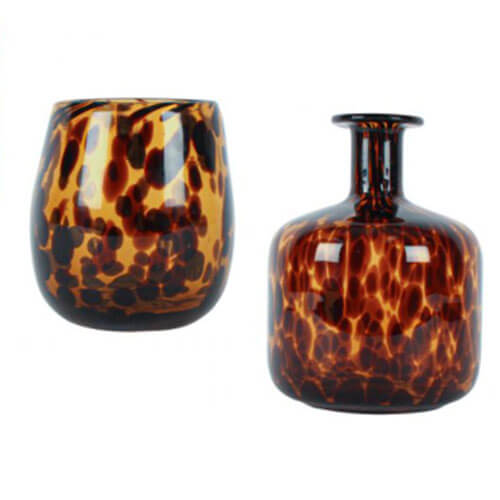 Easton Amber Leopard Print Vase