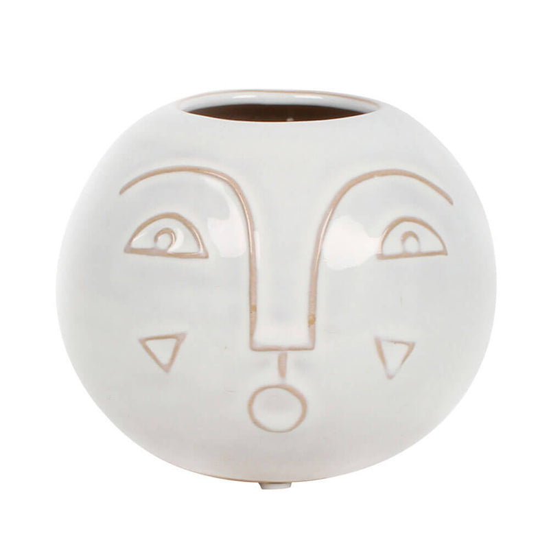 Liloe Face Stoneware Pot Planter