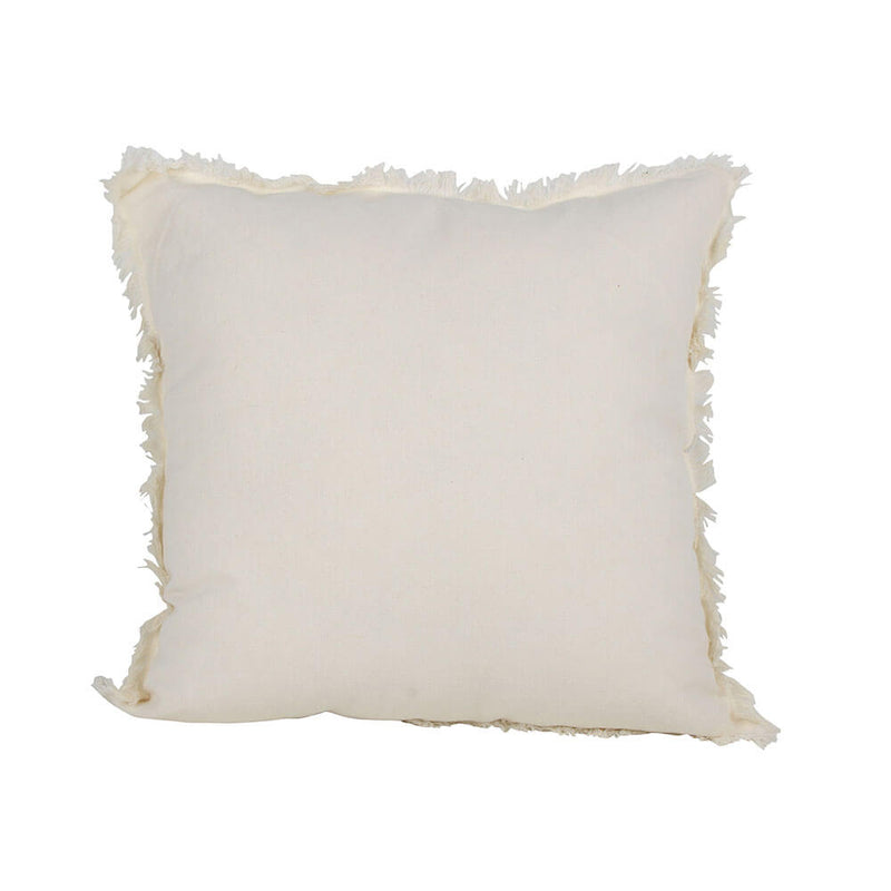 Ripley Waffle Cushion with Fringing Cream