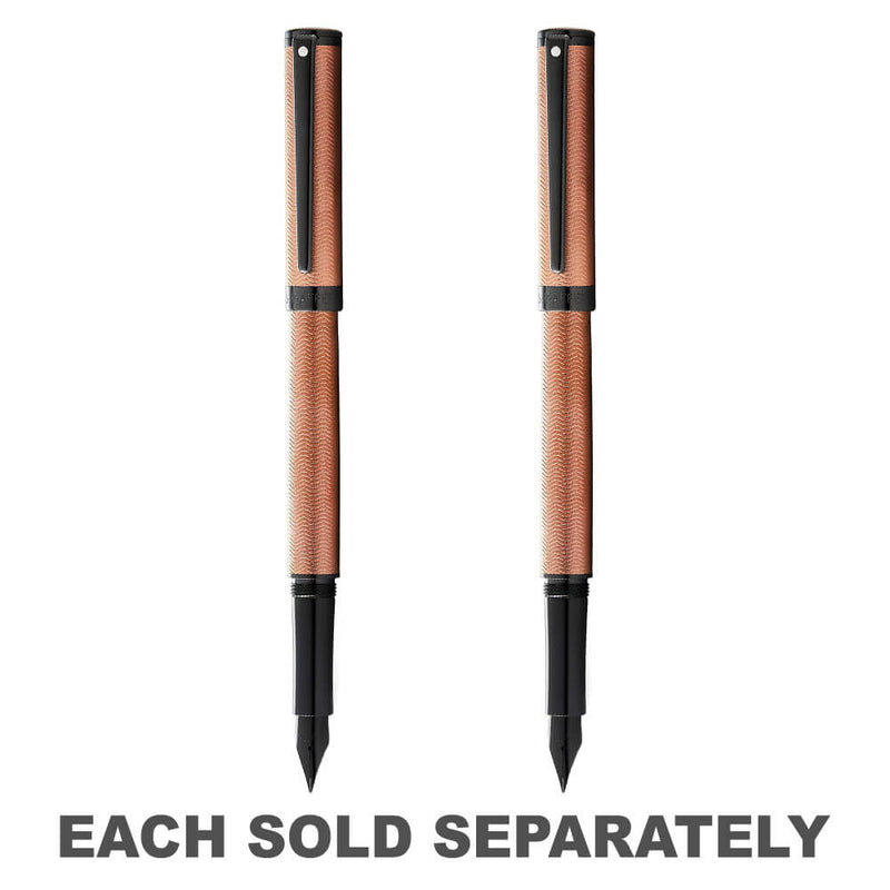 Intensity Engraved Bronze Fountain Pen w/ Black Trim