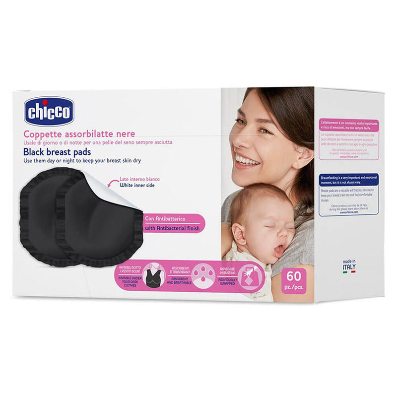 Chicco Nursing Antibac Breast Pads 60pcs (Black)