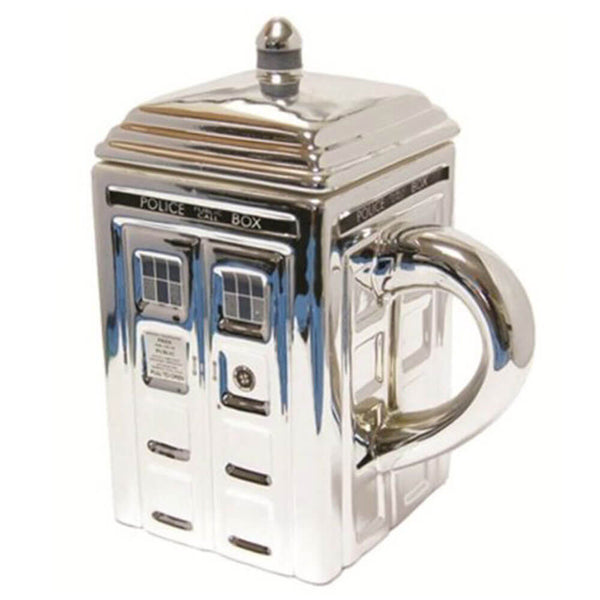 Doctor Who TARDIS Mug with Lid (Silver)