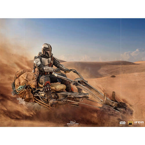 Star Wars Mandalorian on Speederbike Deluxe 110 Statue