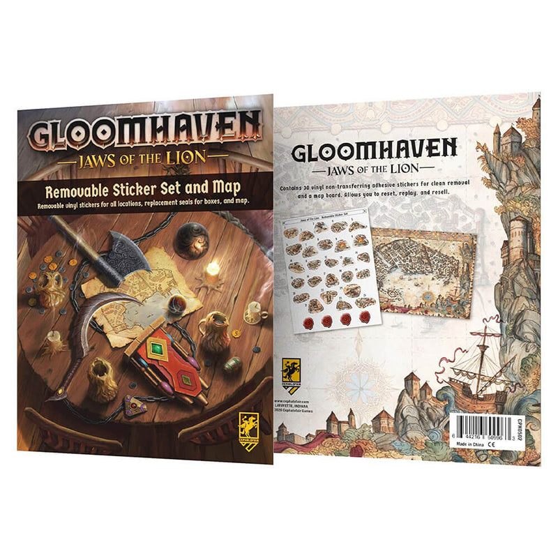 Gloomhaven Jaws of the Lion Removable Sticker Set & Map