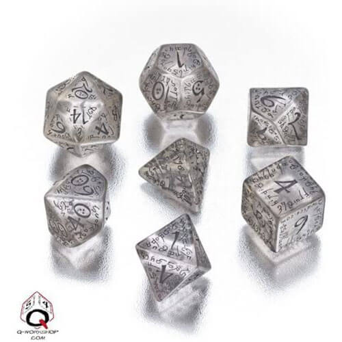 Q Workshop Elvish Dice Translucent Set of 7