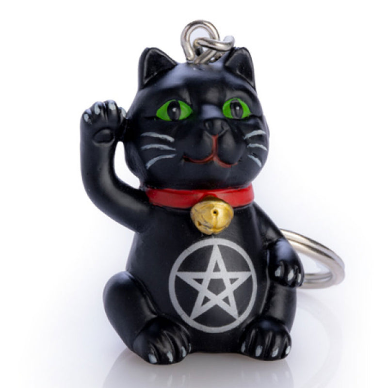 Black Cat Pentacle Keychain