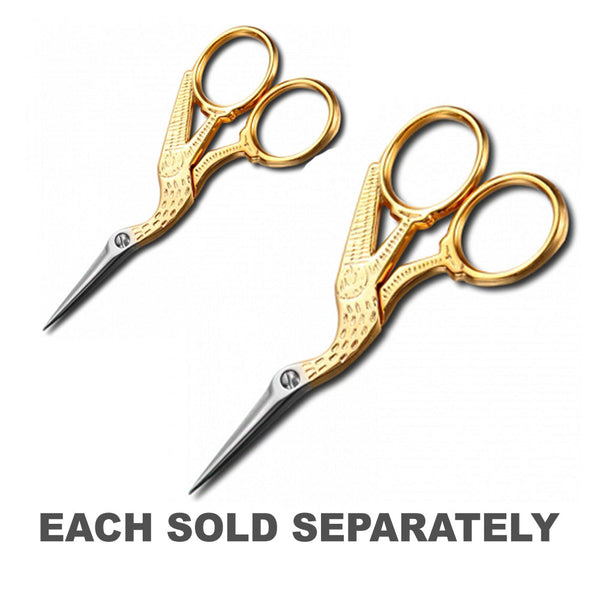 Gold-Plated Stork Embroidery Scissor