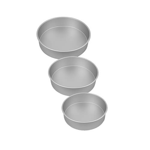 Bakemaster Round Cake Pan (Silver Anodised)