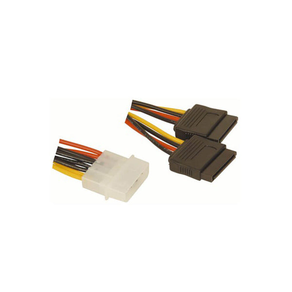 Male Molex to 2 SATA Power Converter