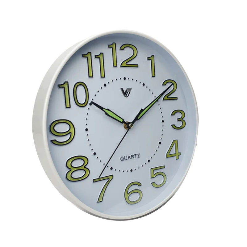 Silent Fluorescent Glow-in-the-Dark Wall Clock