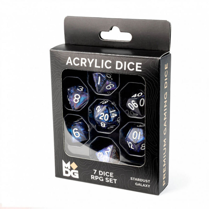 MDG Stardust 16mm Acrylic Galaxy Dice Set