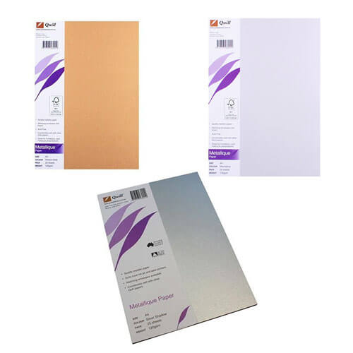 Quill A4 Metallique Paper (25pk)