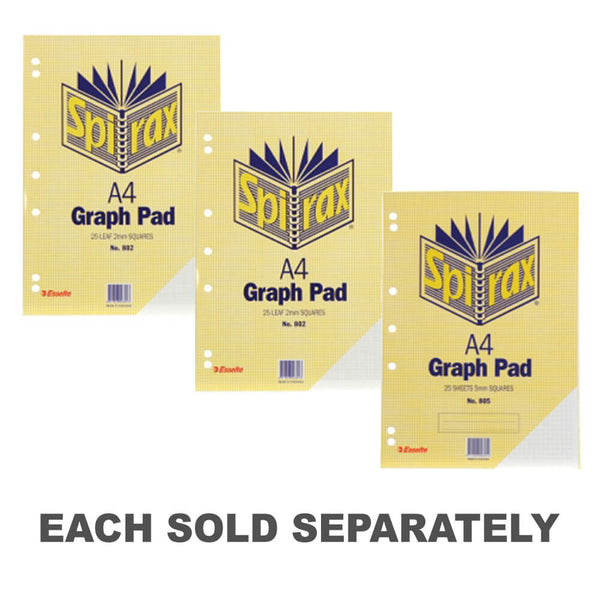 Spirax A4 25-Leaf Graph Pad (Pack of 10)