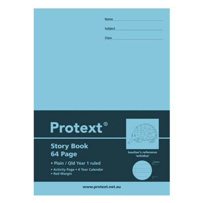 Protext Story Ruled Exercise Book w/ Margin 64pg 10pk