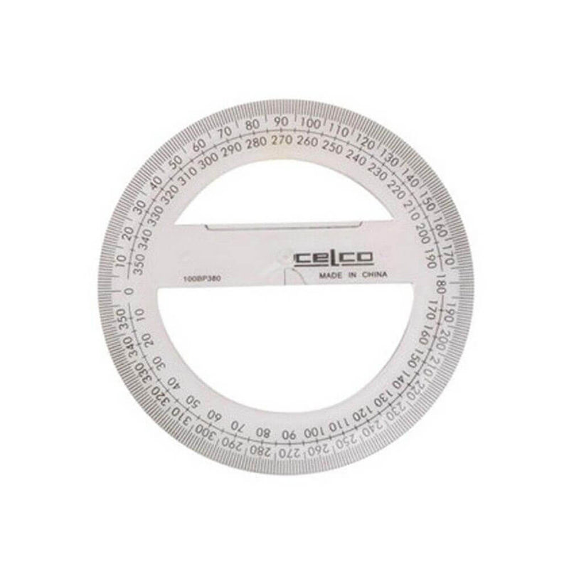 Celco 360 Degree Full Circle Protractor 10cm (Clear)